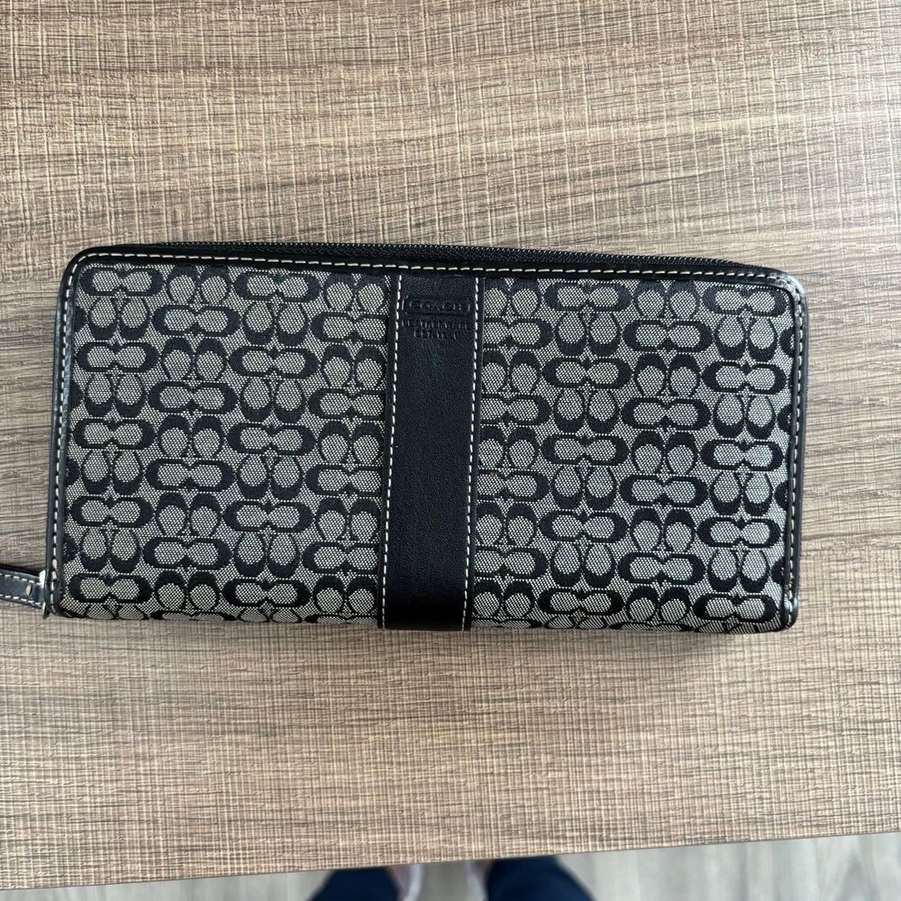Coach Signature C Monogram Zip Around Wallet